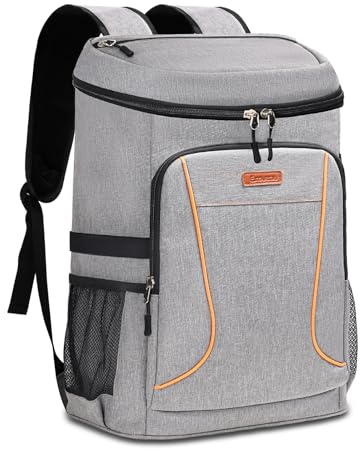 Estarer 35 l Kühltasche, Rucksack, groß, isoliert, Kühlrucksack, auslaufsicher, Picknicktasche für 4 Personen, Herren und Damen, Lunchtasche für Outdoor, Camping, Strand (grau)