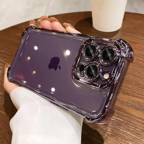 MVVKKY Coque de Protection en Silicone Souple pour iPhone XR, étui de Luxe avec airbag et lentille en Verre (pour iPhone XR/Violet)