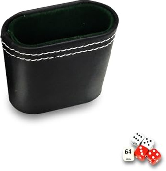 HoveeLuty Würfelbecher, 2, 8 x 1, 4 Zoll, doppellagiger, leiser Würfelbecher aus Leder, tragbarer Würfel-Stapelbecher für Bar, KTV, Poker, Liars Dice, Partyspiele, Würfel-Stapelbecher, Set