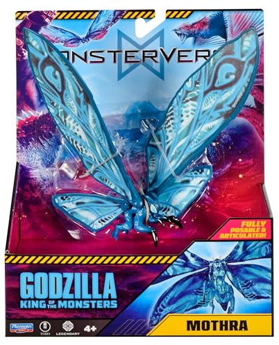 MonsterVerse Godzilla King of the Monsters Official Mothra 6-Inch Action Figure – Movie-Accurate Winged Titan Toy with Display Stand – Kaiju Collectible for Kids & Fans – Includes Monarch Packaging