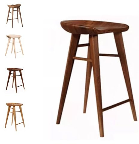 Barhocker aus Holz, 76,2 cm, rückenfrei, Bistrostuhl, massives Walnussholz, Esszimmerhocker mit Fußstütze, perfekt für Küche und Esszimmer, 55 cm
