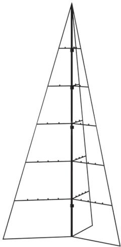 Generico Albero di Natale Decorativo in Metallo Nero 100 cm