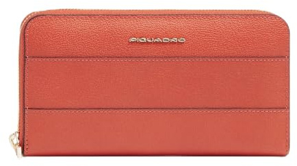 Piquadro Geldbörse Damen, Vier Fächern Frau Leder orange