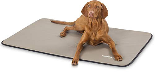 Knuffelwuff Kunstleder Hundematte Cheyenne XL 105 x 73cm Taupe - Hundekissen für große, mittelgroße und kleine Hunde - Für Zuhause, Auto, Wohnmobil, Wohnwagen