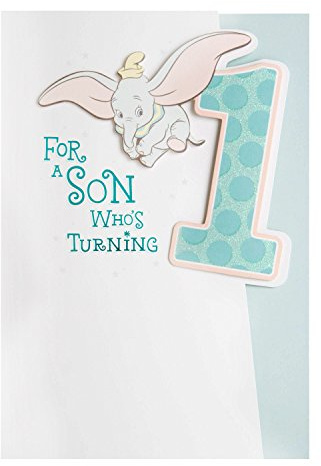 Hallmark Dumbo 1st Birthday Card for Son - Medium