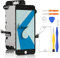 Yodoit Display per iPhone 7 Schermo Nero, Completo LCD Vetro Touch Screen Digitizer 4,7'' Cacciaviti Assemblaggio con fotocamera frontale Altoparlante auricolare Sensore di prossimità