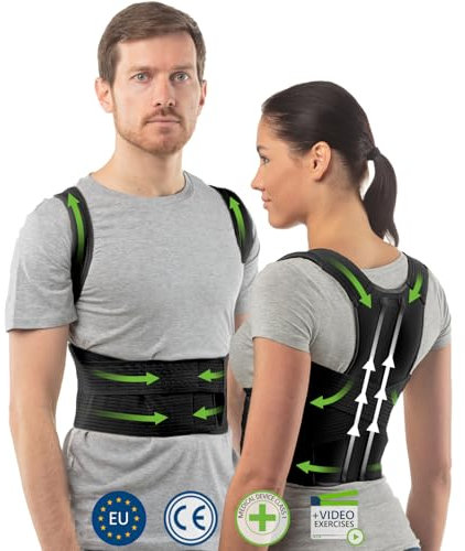 Corrector Postura Espalda | Corrector de Postura | Corrector de Espalda Mujer y Hombre | Espalderas Corrector Espalda | Cifosis Corrector | Faja Postural | Corrector Postura Cervical | Talla 4 Negro