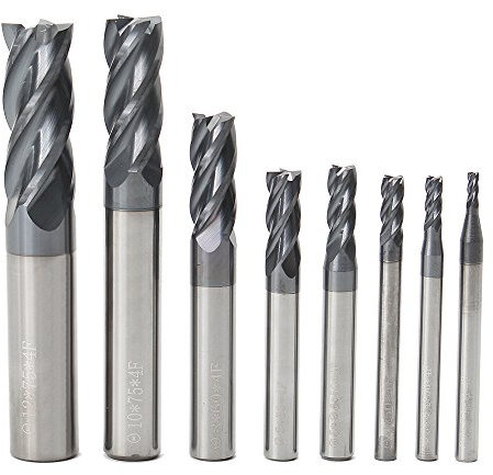 ChaRLes Hartmetall-Schaftfräser-Set, 2–12 mm, 4 Rillen, 8 Stück
