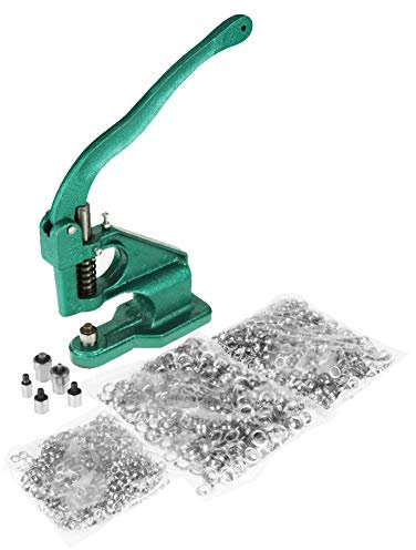 SOULONG - Máquina con ojales, prensa manual con cremallera con 3 matrices y 1500 ojales 6 mm/10 mm/12 mm para costureras, artesanos de arte, letreros, fabricantes