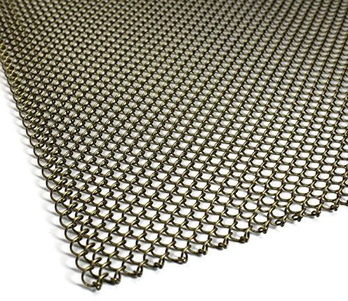 Midwest Hearth Fireplace Screen Mesh Curtain Fireplace Cover. 2 Panels Each 24'' Wide. includes Screen Pulls. Made in USA (27'' H x 24'' W, Antique Brass)