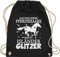 Turnbeutel Rucksack - Pferde - Taschen - Das sind keine Pferdehaare das ist Isländer Glitzer I - Unisize - Schwarz - stalltasche pferd pferdeliebhaber islandpferd beutel pferdebeutel reiten