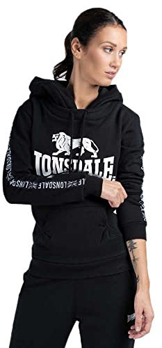 Lonsdale Damen Sleeve Hooded Sweatshirt, Schwarz, S EU