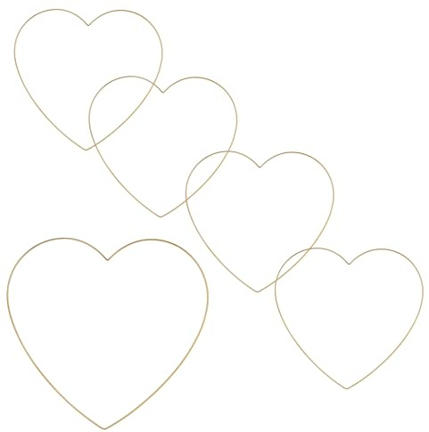 5x Dekoring Herz Gold 50 cm Metallring Trockenblumen Hoop Hochzeitsdeko
