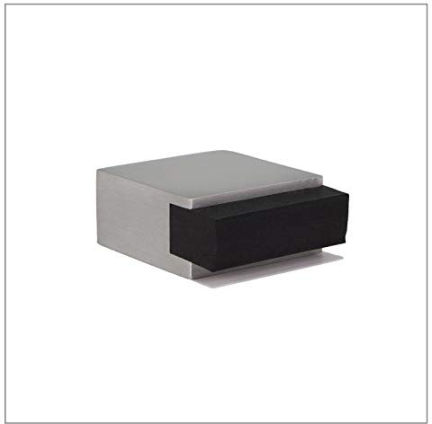Klebe-Türstopper Mini | 25 x 14 mm | Gummi Schwarzer | Platz | Edelstahl AISI 304 | Sehr gute Haftung | 100% zweckmäßig | Mod. 197/25x14-AM| EVI Herrajes