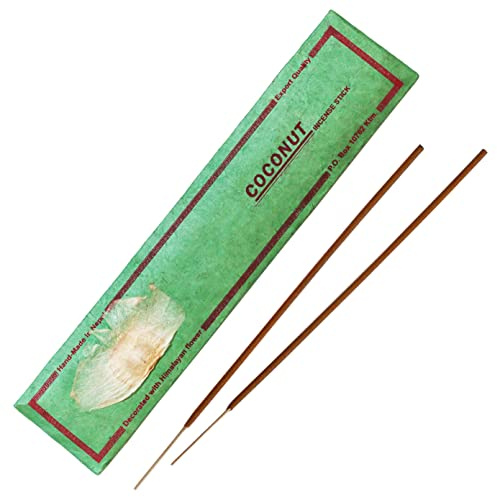 Bodhi® Premium Kokosnuss Räucherstäbchen, 15 Stück – süß und sommerlich, für Wohlfühlmomente und Gute Laune, aus Nepal, 100% natürlich