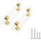 goldenwarm 5 Stück Griffe Für Küchenschränke Küchengriffe 128mm LS9165GD128 Türgriffe Küche Möbelgriffe Gold Kristallschrankgriff Zinklegierung Möbelgriffe 128mm