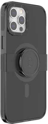 PopSockets: PopCase MagSafe Phone Case for iPhone 12 Pro Max with a Repositionable PopGrip Slide Phone Stand and Grip with a Swappable Top - Black