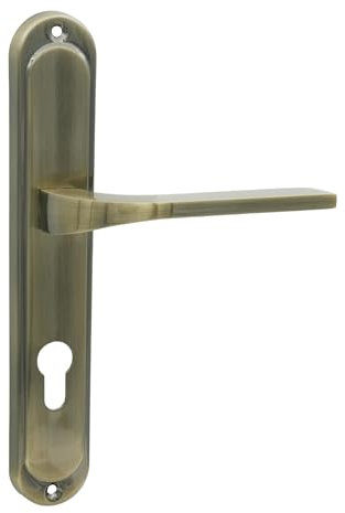 domino Türgriff TIPO M3 PZ-Profilzylinder 72 Drückergarnitur für Zimmertüren Langschild-Garnitur Türdrücker-Set Türbeschläge/Farbe:Braun/Material:Aluminium