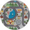 the carpet Happy Life Kinderzimmer, Kinderteppich, Spielteppich, Waschbar, Straßenteppich, Straße, Stadt, Auto, Grau, 160 cm Rund
