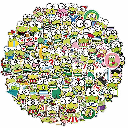 AUCEKO 100 Stücke Kawaii Frösche Aufkleber Sticker Pack,Vinyl Frosch Abziehbilder Niedlich Frosch Laptop Aufkleber Karikatur Frosch wasserdichte Dekorative Aufkleber