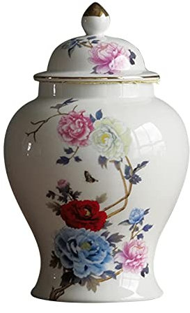 LOVIVER Jarrón de cerámica Chino para decoración de salón, jarrón Floral de 1300ml, Oriental esmaltado, Tienda de, Tarro de, Estilo c