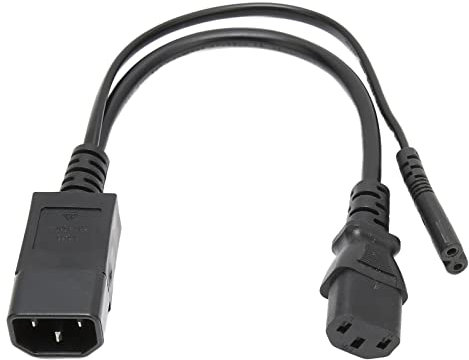 C14 auf C13 C7 Y Splitter Netzstecker Kabel, 10A 250V 1 in 2 Out IEC320 C14 Stecker auf C13 C7 Buchse Netzkabel Verlängerungskabel Wasserdichtes Adapterkabel Kabel für LCD
