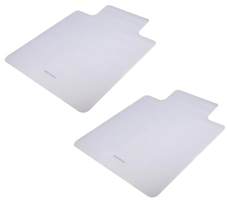 Mind Reader Office Chair Mat for Carpet, Chair Mat, PVC, 47.5 L x 35.5 W x 0.125 H, Set of 2, Clear