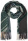 styleBREAKER Damen Web Schal mit Geometrischem Muster und Fransen, warme Winter Stola mehrfarbig 01017150, Farbe:Dunkelgrün-Beige-Grau