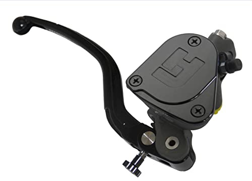 Pompa Freno Forgiata 16X18 Con Vaschetta Integrata,Leva Fissa Lunga Nera (Pomello+Leva) per Ducati Scrambler Icon dal 2015 al 2022, CC 800