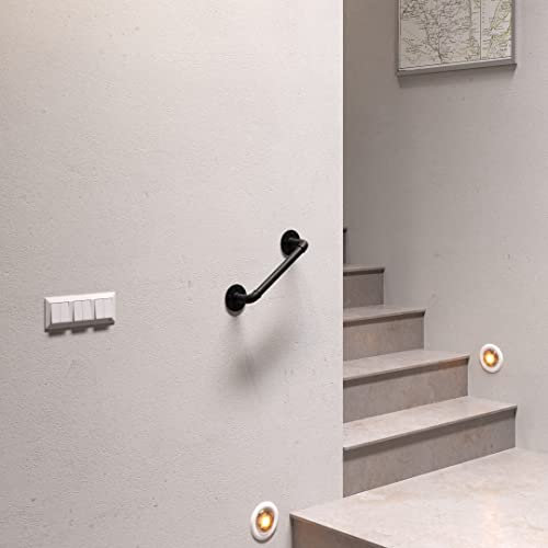 Pamo Handlauf für Treppen | 36-392 cm | Handlauf schwarz aus stabilen Rohren im industrial Loft Design | Treppengeländer innen zur Wandbefestigung | Handläufe
