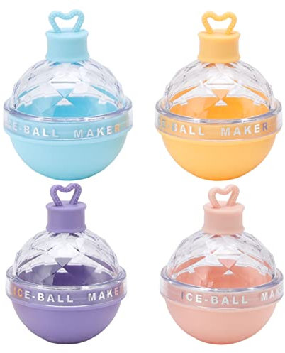 4 Stück Eiswürfelbereiter, Whisky-Eisform, Silikon-Eiswürfelform, Kugel-Eisform, runde, große Eiswürfelform für Whisky und Cocktails