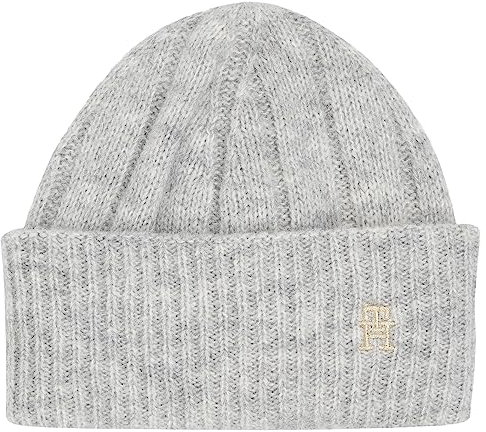 Tommy Hilfiger Damen Strickmütze Timeless Wintermütze, Grau (Medium Grey Heather), Onesize