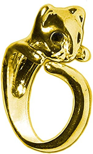 OUTLETISSIMO Verstellbarer Ring in Form einer Katze Farbe Gold, Kein Edelmetall, Nicht zutreffend.