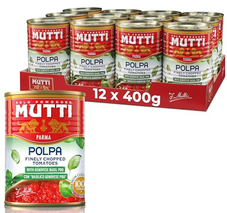 Mutti Fein gehackte Tomaten mit Basilikum 12 x 400g