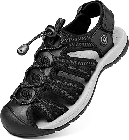Unitysow Sandales de Randonnée Femme Été Nu-Pieds Sport D'extérieur Bout Fermé Marche Trekking, Noir, Taille 40