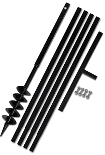 INLIFE 270519 Tarière avec poignée 100 mm Tube d'extension 5 m 8,55 kg