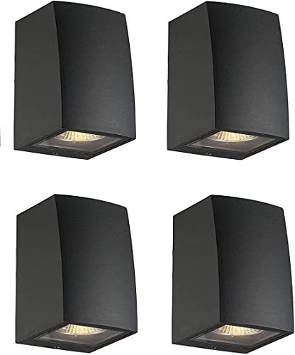 styriaLUX 4 Stück Design Up oder Aluminium Down Aussenleuchte Wandleuchte anthrazit für GU10 Leuchtmittel