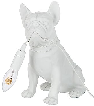 J-Line Lampe Hund Bulldogge Poly Farbe weiss 25x15x29cm