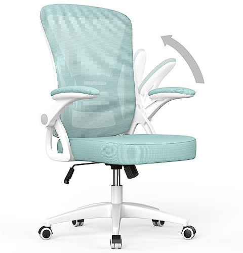 rattantree Sedia da Ufficio con Supporto Lombare, Sedia Ufficio Ergonomica con Braccioli Regolabili in Rete Traspirante, Altezza Regolabile e Schienale Inclinabile con Ruote Girevoli, Verde