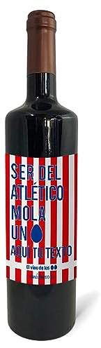 mundohuevo: Regalo original personalizado. Pon el nombre o texto que tu quieras. Botella de vino tinto: Ser del atlético mola un huevo. 75cl. Haz un regalo único, Regala Alegría