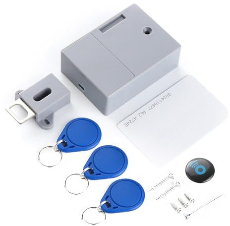 Gecheer Capteur de carte IC de batterie, tiroir d'armoire, serrure numérique invisible invisible sans perforation pour tiroirs, portes, portes coulissantes