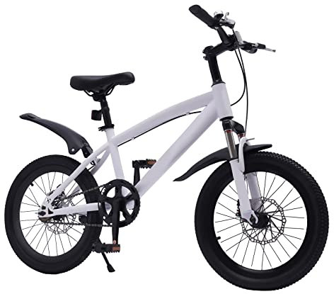 Lilyeriy Kinderfahrräder 18 Zoll Fahrrad HöHenverstellbar Mountainbikes für Jungen Mädchen mit Höhe von 4.1-4.59ft Sportlich Outdoor Bike (Weiß)