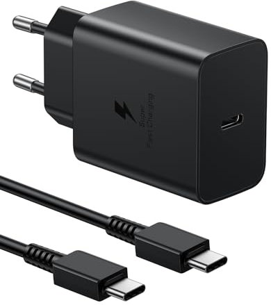 Chargeur Samsung Charge Rapide, Chargeur USB C 45W et 2M Câble VNOOK Prise Type C Compatible avec Samsung Galaxy S23/S24/S22/S21 Ultra/S20/S20+/Note 20/10/9/8/A73/A53/A52, Mural Alimentation Secteu