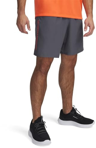 Under Armour Herren UA Tech Woven Wordmark Shorts, Castlerock/Fire, L