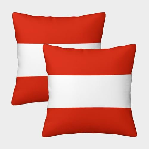 VDYNDYIW Flagge von Österreich Kissenbezüge Für Kinderzimmer, Kissenbezug, Passend Für Travel Essential Und Office Cushion, Leicht Zu Reinigen 40x40cm