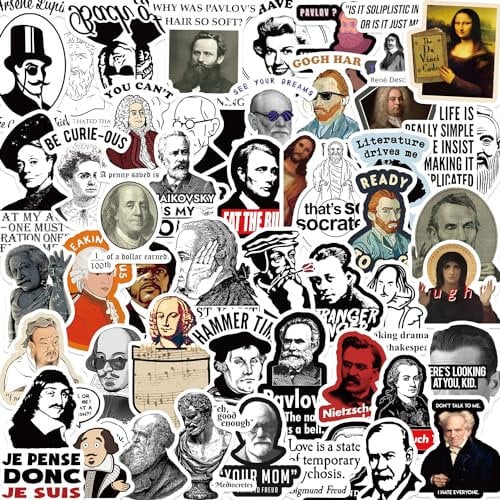 50Pcs Celebrity Expression Stickers Laptop Car Scrapbook Phone Skateboard Suitcase Luggage Bike Meme Stickers Vinyl Waterproof Aesthetic Personalised Stickers for Teens Boys Girls Adults