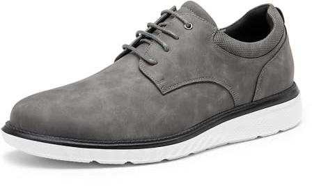 Bruno Marc Men's Crossflex Casual Dress Shoes Oxford Sneakers, Comfortable Walking Shoes,Size 9.5,Grey,SBOX2411M
