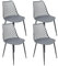 THE SECRET HOME - Conjunto de 2 y 4 Sillas en Polipropileno y Metal/Madera - Asiento de Diseño Ideal para Comedor y Cocina - Varios Modelos (4, Modelo 4 - Gris)