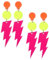 2 Paar Neon Ohrringe Damen Acryl Ohrringe 80er 90er Jahre Neon Quastenohrringe Halloween Vintage Ohrhänger Mädchen Hängende Ohrstecker für Halloween Mottoparty Maskerade Kostümparty (Rosa)