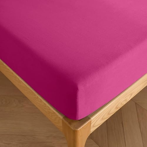 Drap Housse Grands Bonnets 30 cm Prémium (Magenta, Drap Housse 140 x 190 + 30 cm lit 2 Places)
